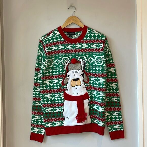 NWOT Ugly Christmas Sweater Llama Blizzard Bay Llama - Picture 1 of 6